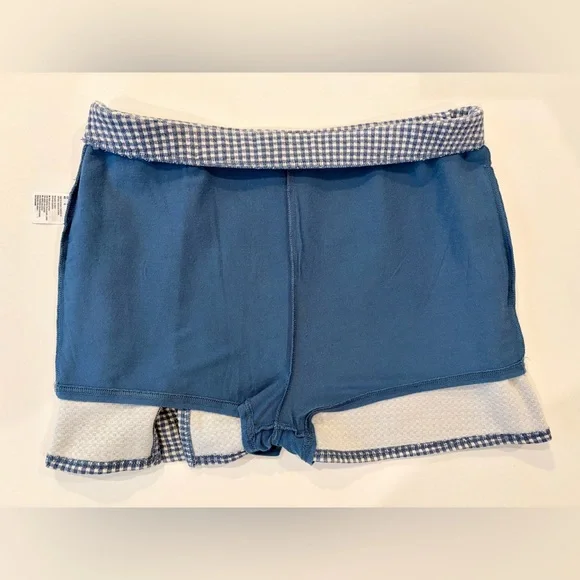 American Eagle Gingham Skort Plaid Navy White Checkered Mini Skirt Shorts Large - Picture 6 of 9